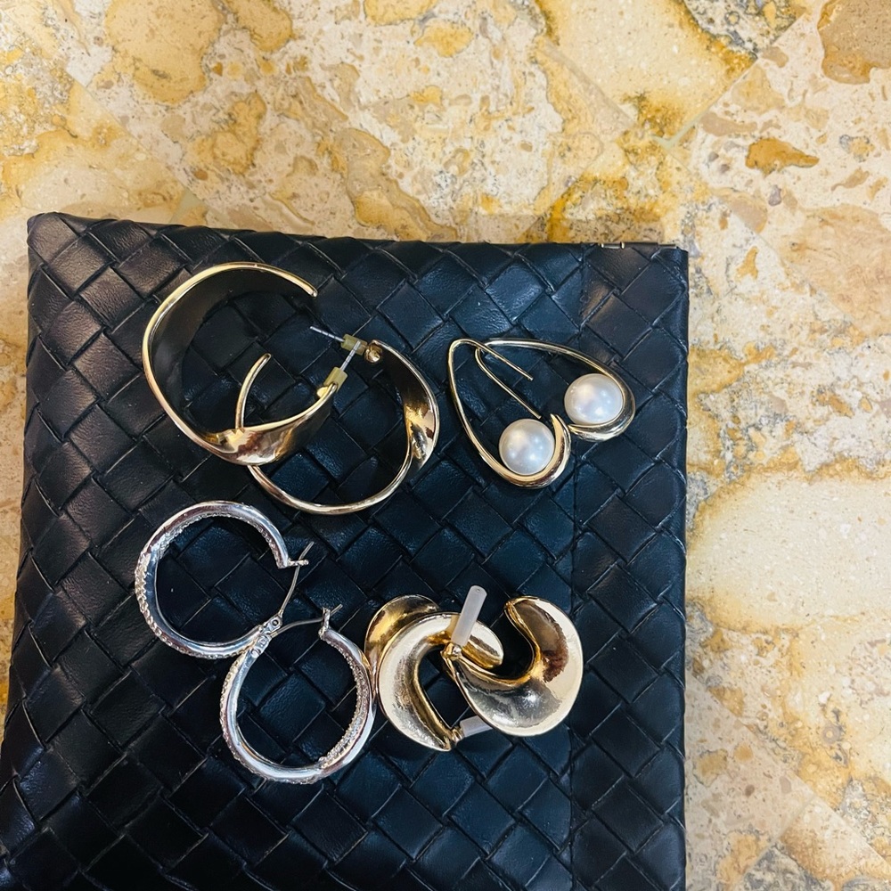 Bundle Elegant Gold and Silver Earrings Set